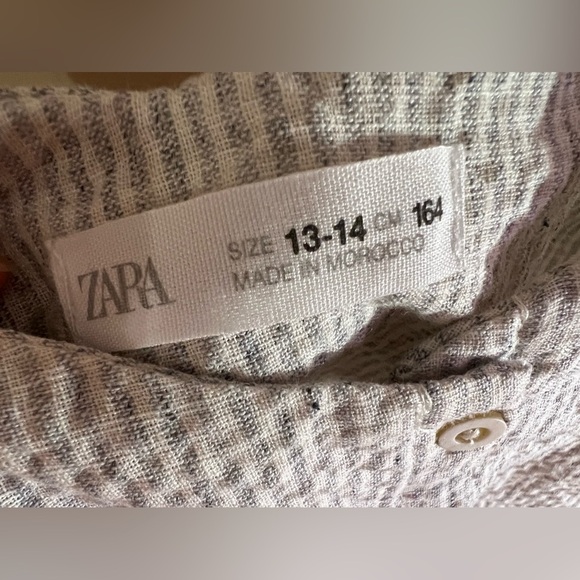 Zara Striped Denim Crop Top Blue & White Sleeveless Square Neck Size 13-14 Cm 16 - Picture 7 of 15